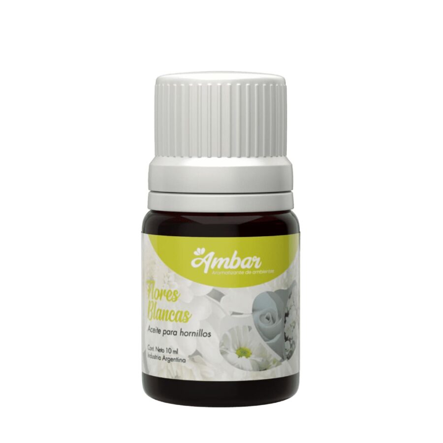 Aceite Ambar - flores blancas