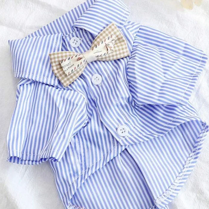 Camisa sudadera rayada con moño TALLE M