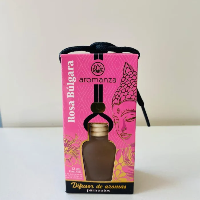 BOTELLITA AROMÁTICA PARA AUTO AROMANZA - ROSA BÚLGARA