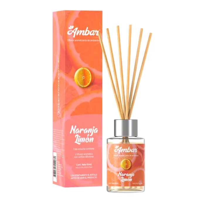 DIFUSOR AMBAR - NARANJA LIMON 60 ml